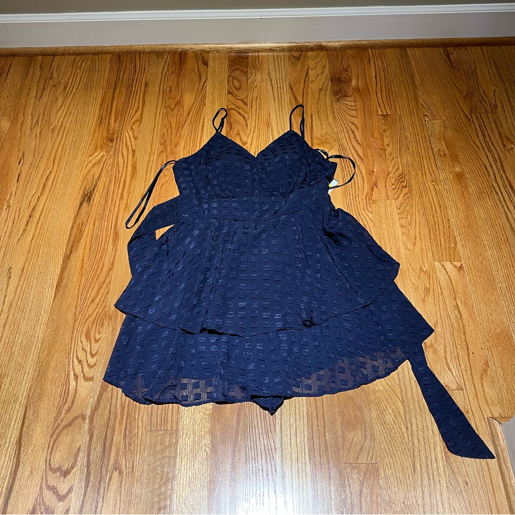 Blue Patterned Romper